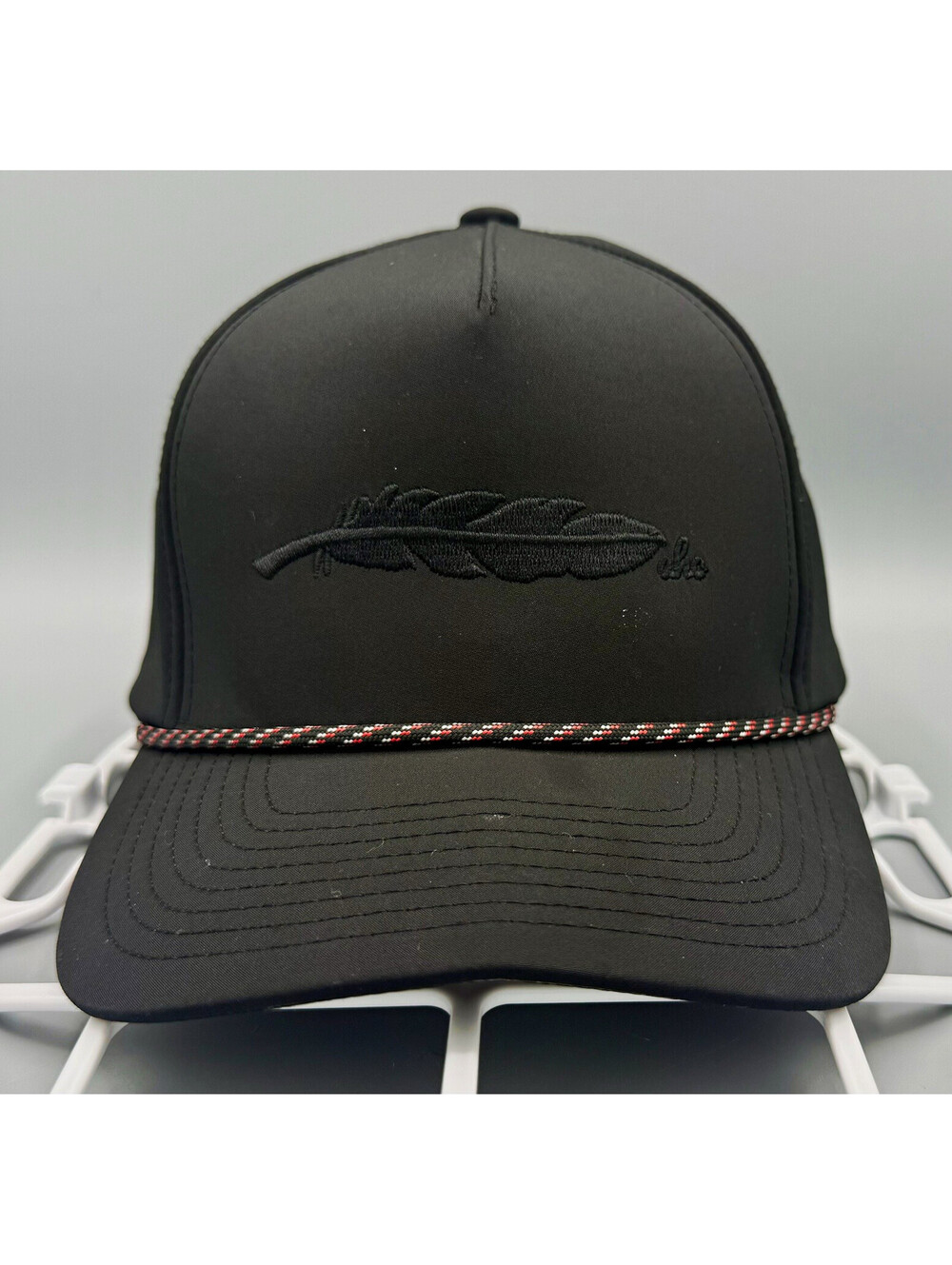 Armadillo Hat Co Black Feather Logo SnapBack Cap | Adjustable Hat OS